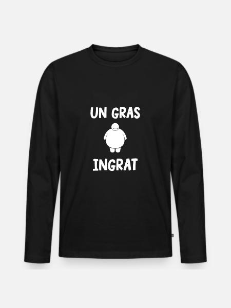 un gras ingrat - T-shirt manches longues Premium bio Homme - noir