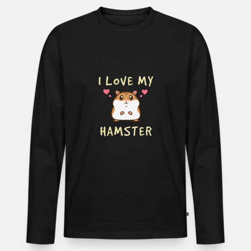 Hamster Haustier - Männer Premium Bio Langarmshirt - Schwarz
