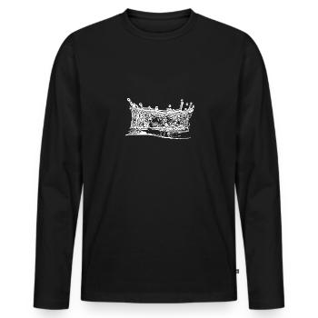 Elegant Water Crown Splashes - Men's Premium Organic Long Sleeve Shirt - black - Front - Nico (187cm)