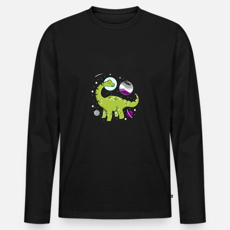 Brachiosaurus im Weltraum Ace Pride - Männer Premium Bio Langarmshirt - Schwarz