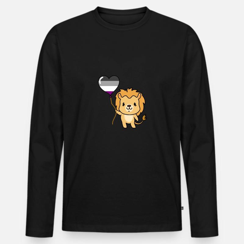 Löwe Ballon Asexual Pride - Männer Premium Bio Langarmshirt - Schwarz