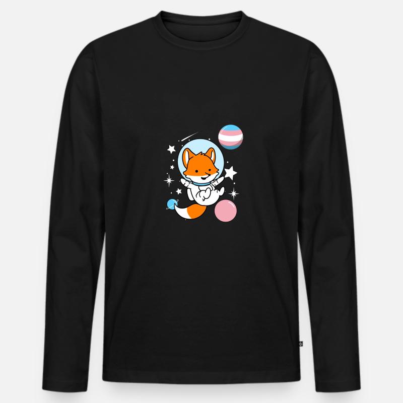 Fuchs Astronauta Trans Pride - Maglia a manica lunga ecologica premium da uomo - nero