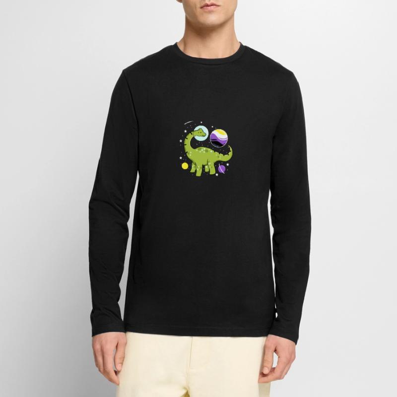 Brachiosaurus Nonbinary Pride Espace Nonbinary P T-shirt manches longues Premium bio Homme