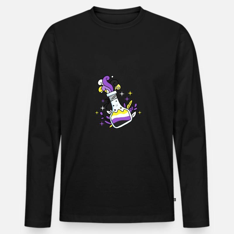 Nonbinary Pride Zaubertrank Nonbinary Pride - Männer Premium Bio Langarmshirt - Schwarz
