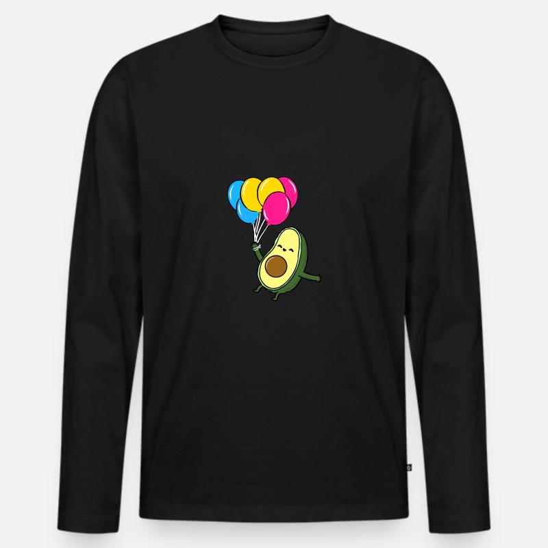 Avocado Ballon Pan Pride - Männer Premium Bio Langarmshirt - Schwarz