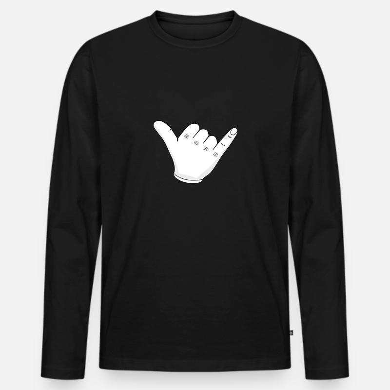 Shaka - Männer Premium Bio Langarmshirt - Schwarz