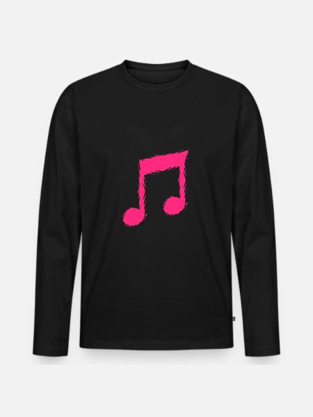 Music note music design singer - Men's Premium Organic Long Sleeve Shirt - black