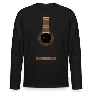 Guitare classique | Acheter de la guitare, de la musique - T-shirt manches longues Premium bio Homme - noir - Devant - Nico (187cm)