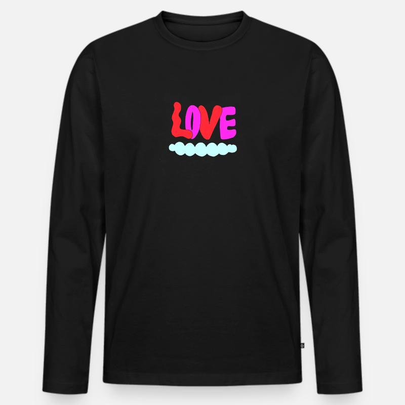 Liebe #1 - Männer Premium Bio Langarmshirt - Schwarz