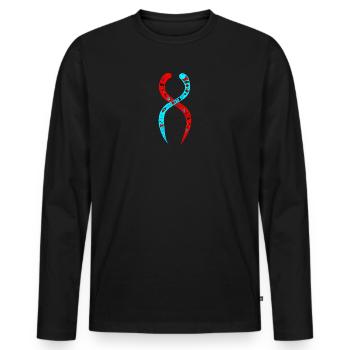 The 2 Ayahuasca snakes - Men's Premium Organic Long Sleeve Shirt - black - Front - Nico (187cm)