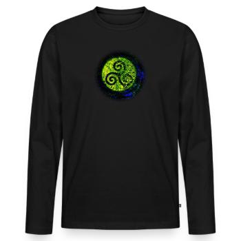 Triskel - Men's Premium Organic Long Sleeve Shirt - black - Front - Nico (187cm)