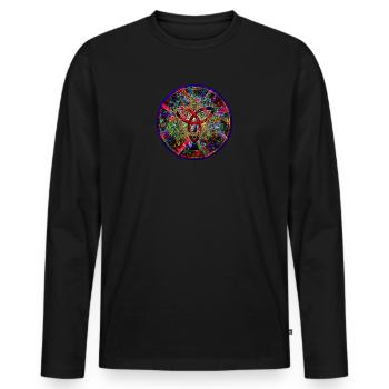 Keltisches Mandala - Männer Premium Bio Langarmshirt - Schwarz - Vorne - Nico (187cm)
