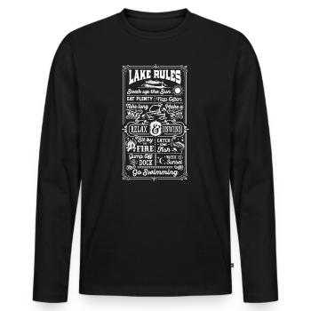 Lake Rules - Männer Premium Bio Langarmshirt - Schwarz - Vorne - Nico (187cm)