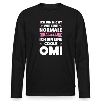 Oma Großmutter Großmütter Geschenk - Männer Premium Bio Langarmshirt - Schwarz - Vorne - Nico (187cm)