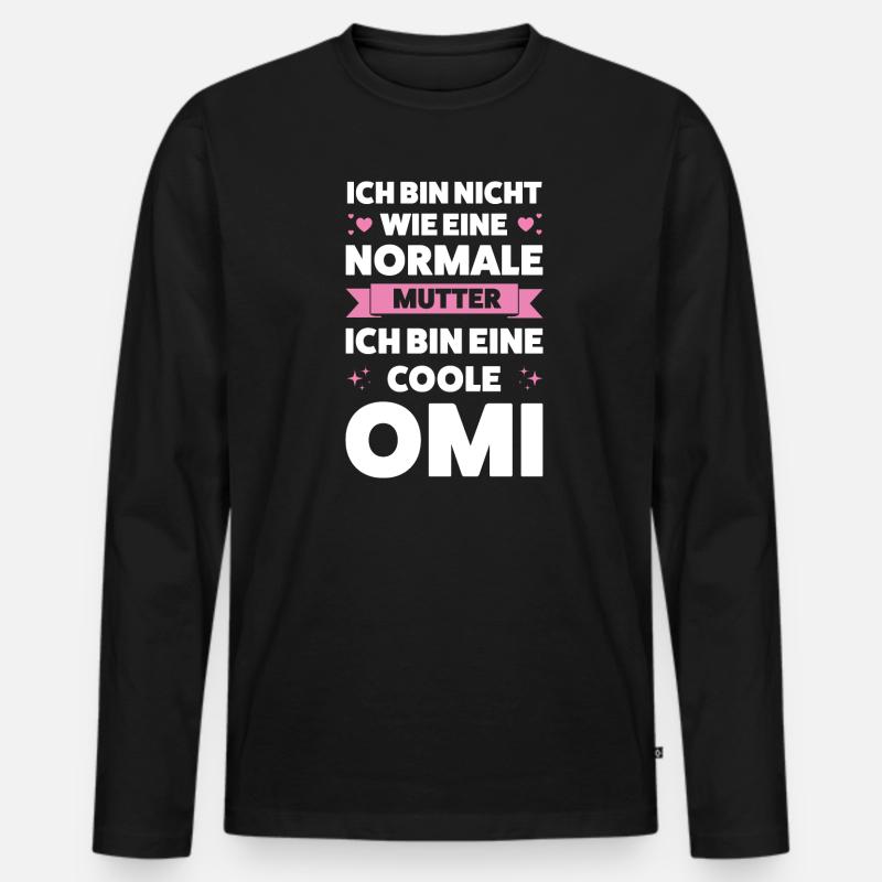 Oma Großmutter Großmütter Geschenk - Männer Premium Bio Langarmshirt - Schwarz