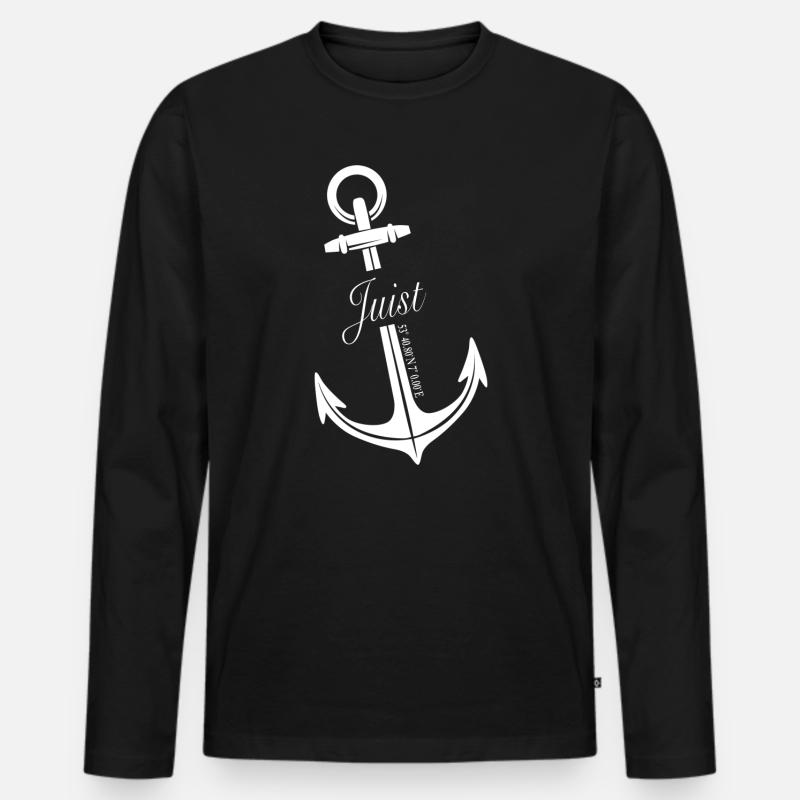 Juist - Männer Premium Bio Langarmshirt - Schwarz