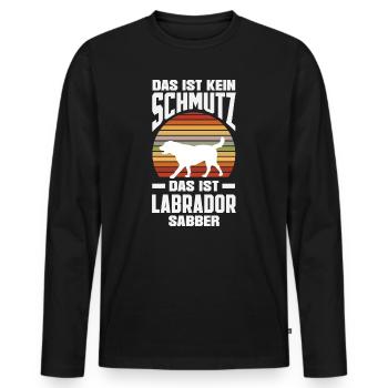 Astuces du Labrador - T-shirt manches longues Premium bio Homme - noir - Devant - Nico (187cm)