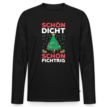 Weihnachtsmann Fichten Weihnachtsbaum Weihnachten - Männer Premium Bio Langarmshirt - Schwarz - Vorne - Nico (187cm)