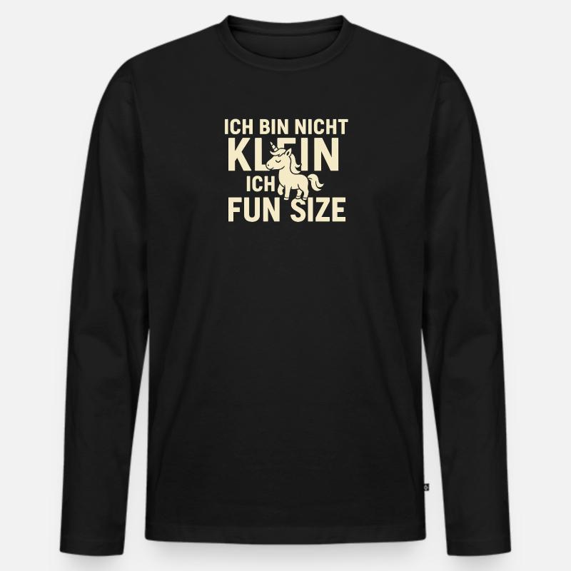 Ich bin nicht klein - Fun Size Einhorn - Männer Premium Bio Langarmshirt - Schwarz