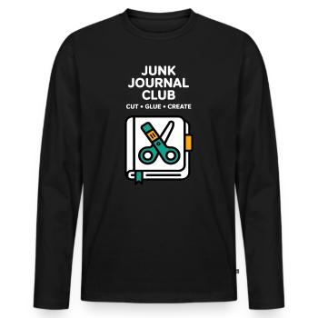 Junk Journal Club Cut Glue Create - Männer Premium Bio Langarmshirt - Schwarz - Vorne - Nico (187cm)