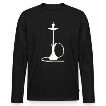 Shisha Silhouette - T-shirt manches longues Premium bio Homme - noir - Devant - Nico (187cm)