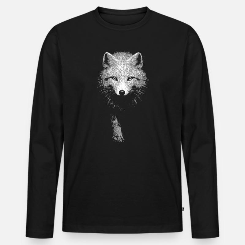 Polarfuchs - Männer Premium Bio Langarmshirt - Schwarz