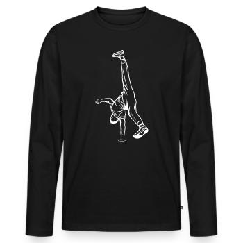 B Boy Zeichnung - Männer Premium Bio Langarmshirt - Schwarz - Vorne - Nico (187cm)