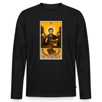 Antiquaire | Livres Antiquités Tarot - T-shirt manches longues Premium bio Homme - noir - Devant - Nico (187cm)