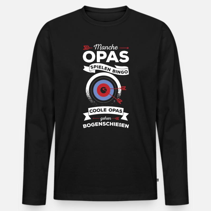 Bogenschützen Pfeil & Bogen Geschenk - Männer Premium Bio Langarmshirt - Schwarz