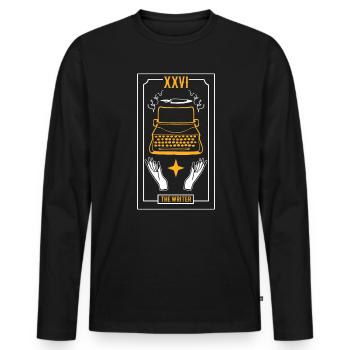 The Writer Romanschriftsteller - Männer Premium Bio Langarmshirt - Schwarz - Vorne - Nico (187cm)