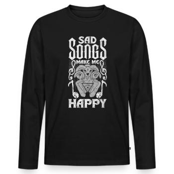 Emoticon Les chansons tristes me rendent heureux Esthétique Emocore - T-shirt manches longues Premium bio Homme - noir - Devant - Nico (187cm)