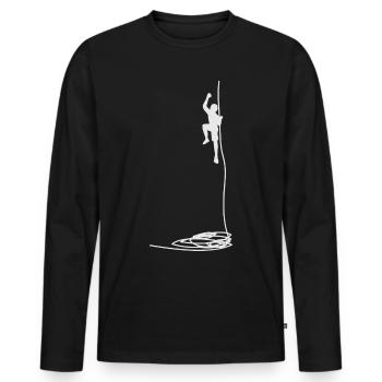 Funny saying for outdoor wanderer berg - Men's Premium Organic Long Sleeve Shirt - black - Front - Nico (187cm)