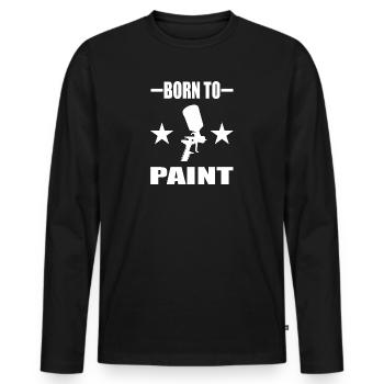 Lackierer - Männer Premium Bio Langarmshirt - Schwarz - Vorne - Nico (187cm)