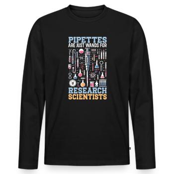 Lustiger Laborant Biotechnologe - Männer Premium Bio Langarmshirt - Schwarz - Vorne - Nico (187cm)