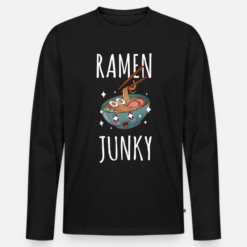 Ramen - Männer Premium Bio Langarmshirt - Schwarz