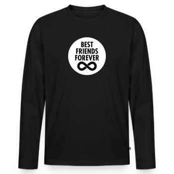 Best Friends Forever (Infinity Symbol) - Men's Premium Organic Long Sleeve Shirt - black - Front - Nico (187cm)