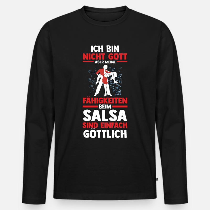Salsa Tanz Tänzer - Männer Premium Bio Langarmshirt - Schwarz