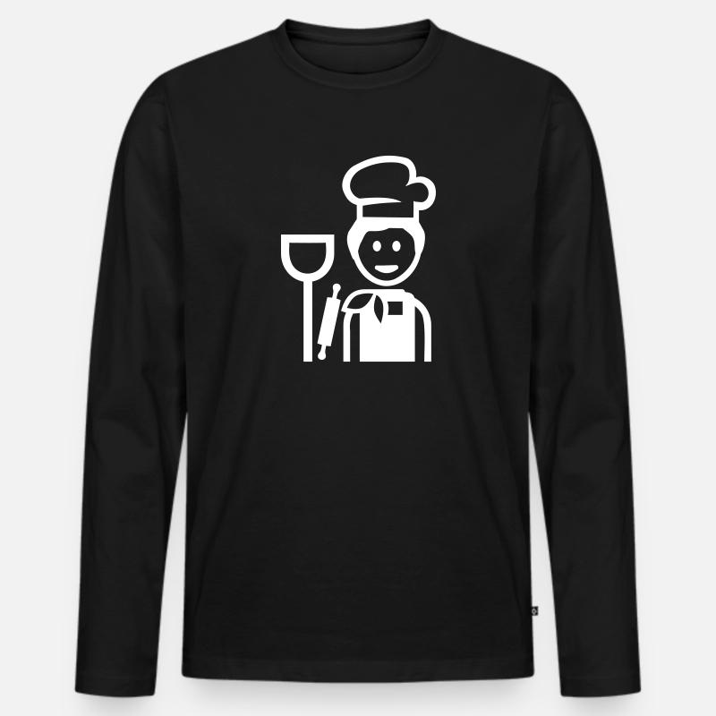Bäcker - Männer Premium Bio Langarmshirt - Schwarz
