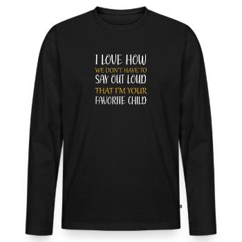 I love how we don't have to say out loud - Men's Premium Organic Long Sleeve Shirt - black - Front - Nico (187cm)