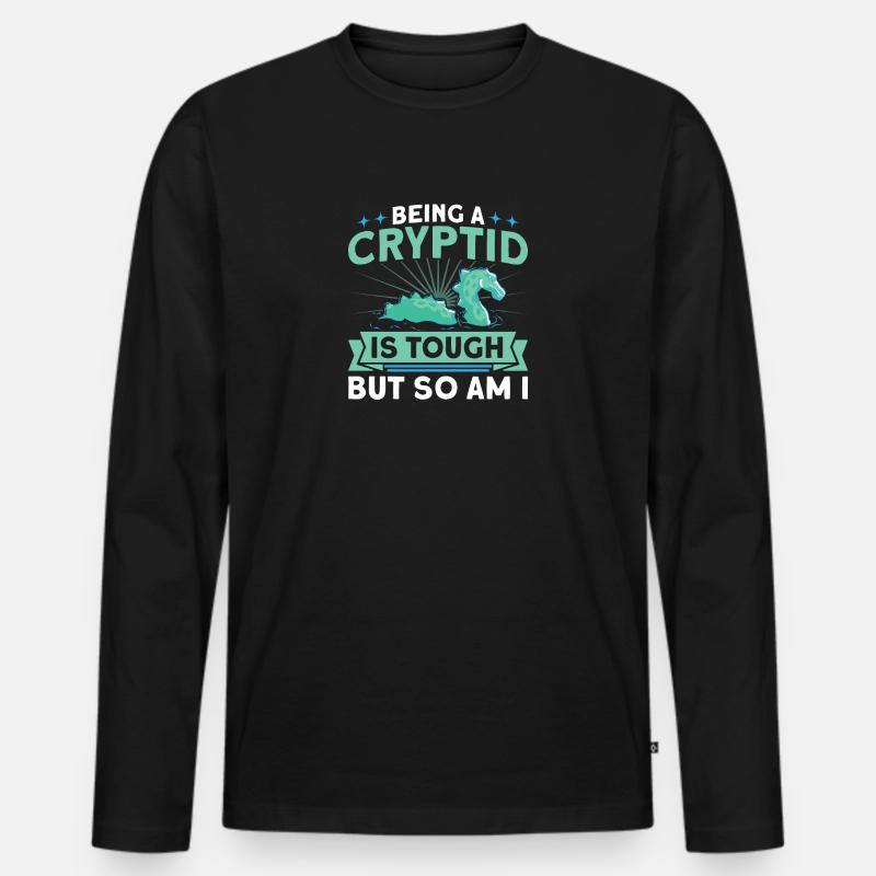 Kryptozoologie Kryptoide Monster Nerd Geschenk - Männer Premium Bio Langarmshirt - Schwarz