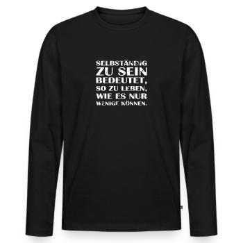 selbständig selbständiger selbständigkeit unterneh - Männer Premium Bio Langarmshirt - Schwarz - Vorne - Nico (187cm)