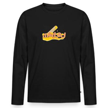 crème glacée 2-fusion - T-shirt manches longues Premium bio Homme - noir - Devant - Nico (187cm)