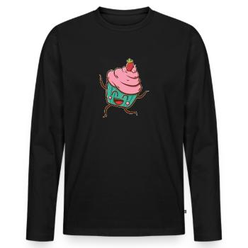 Cupcake - Männer Premium Bio Langarmshirt - Schwarz - Vorne - Nico (187cm)