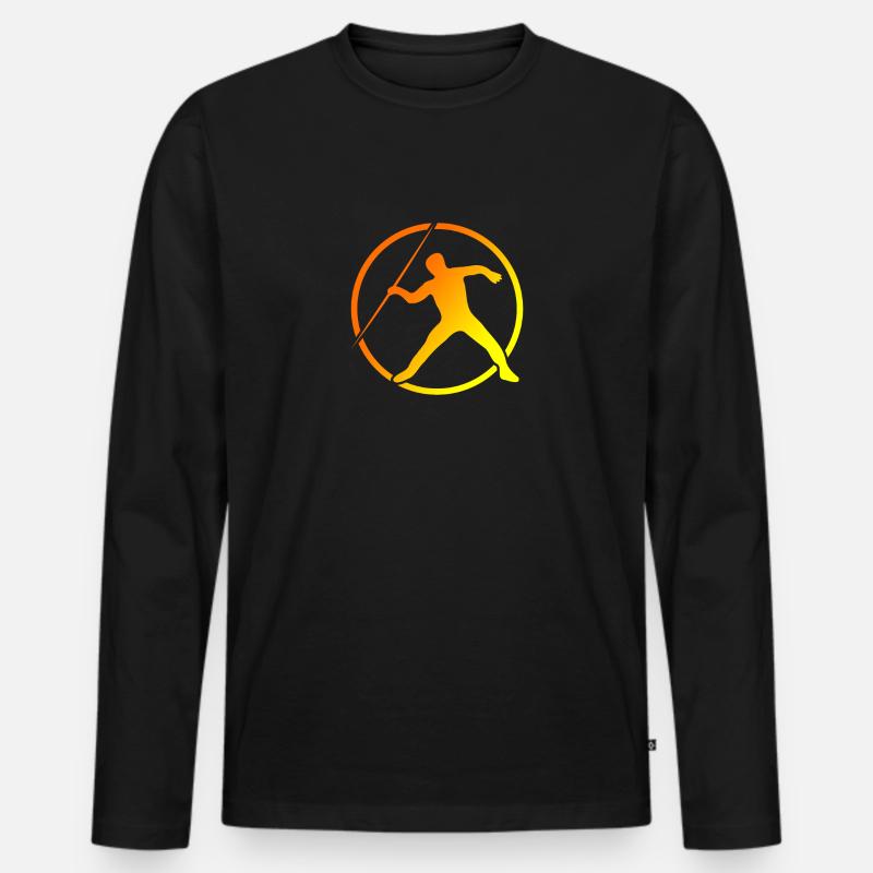 speerwurf disziplin speerwerfer leichtathletik - Männer Premium Bio Langarmshirt - Schwarz