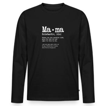 Mère Citations Maman Mère Belle-Mère - T-shirt manches longues Premium bio Homme - noir - Devant - Nico (187cm)