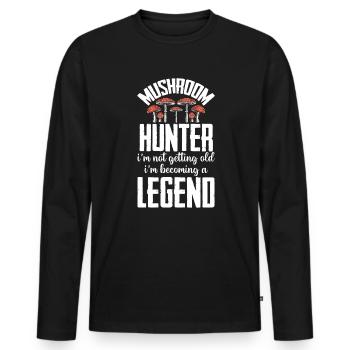 Mushroom pickers and mushroom friends - Men's Premium Organic Long Sleeve Shirt - black - Front - Nico (187cm)