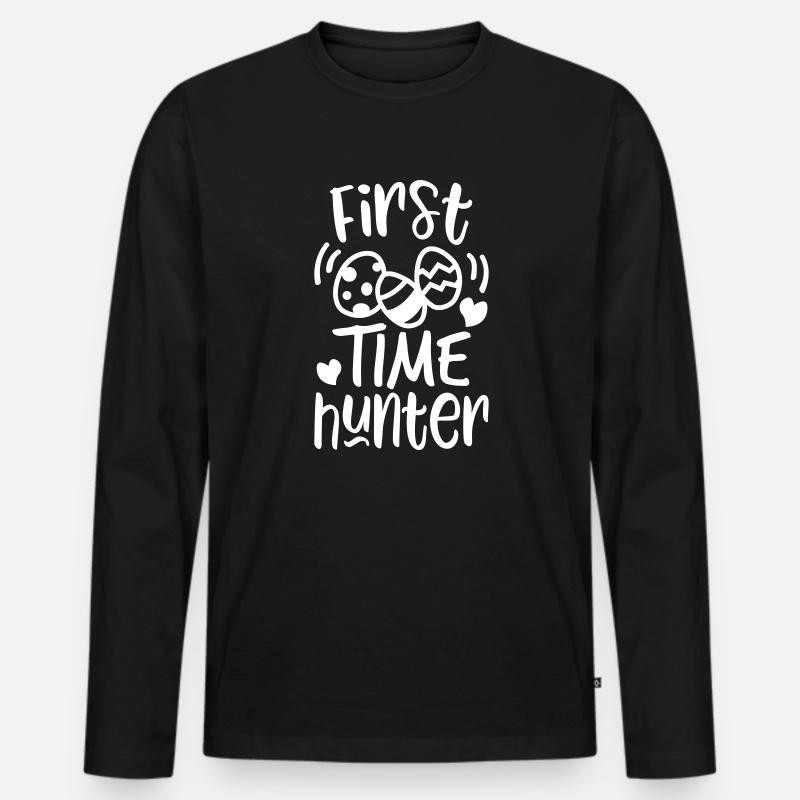 First time hunter easter - Men's Premium Organic Long Sleeve Shirt - black