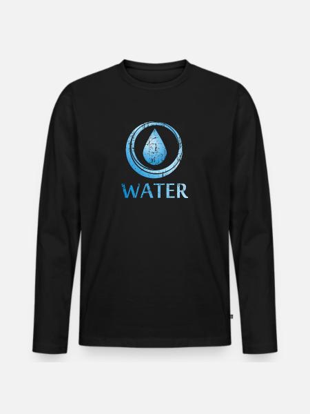 Four elements of water - Men's Premium Organic Long Sleeve Shirt - black