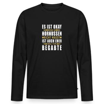 Es ist ok wenn du Hornussen nicht magst - Männer Premium Bio Langarmshirt - Schwarz - Vorne - Nico (187cm)
