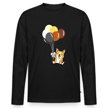 Corgi Ballon Gay Bear Pride - Männer Premium Bio Langarmshirt - Schwarz - Vorne - Nico (187cm)
